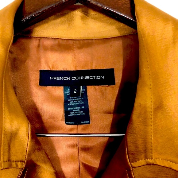 French Connection silky polished cotton blend short sleeve crop jacket - Picture 4 of 7